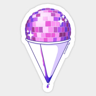 Disco Ball Snow Cone Shaved Ice Pink Sticker